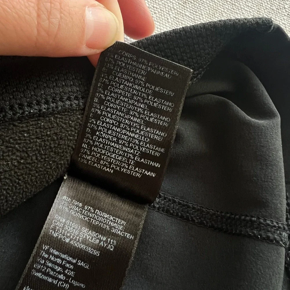 The North Face Quarter Zip Pullover Mens XXL Black Good Waffle Knit Fleece Top